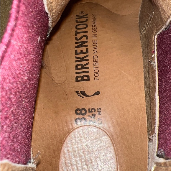 EUC Birkenstock Stalon Chelsea Boots Burgundy Nubuck leather size 38 - Picture 8 of 9